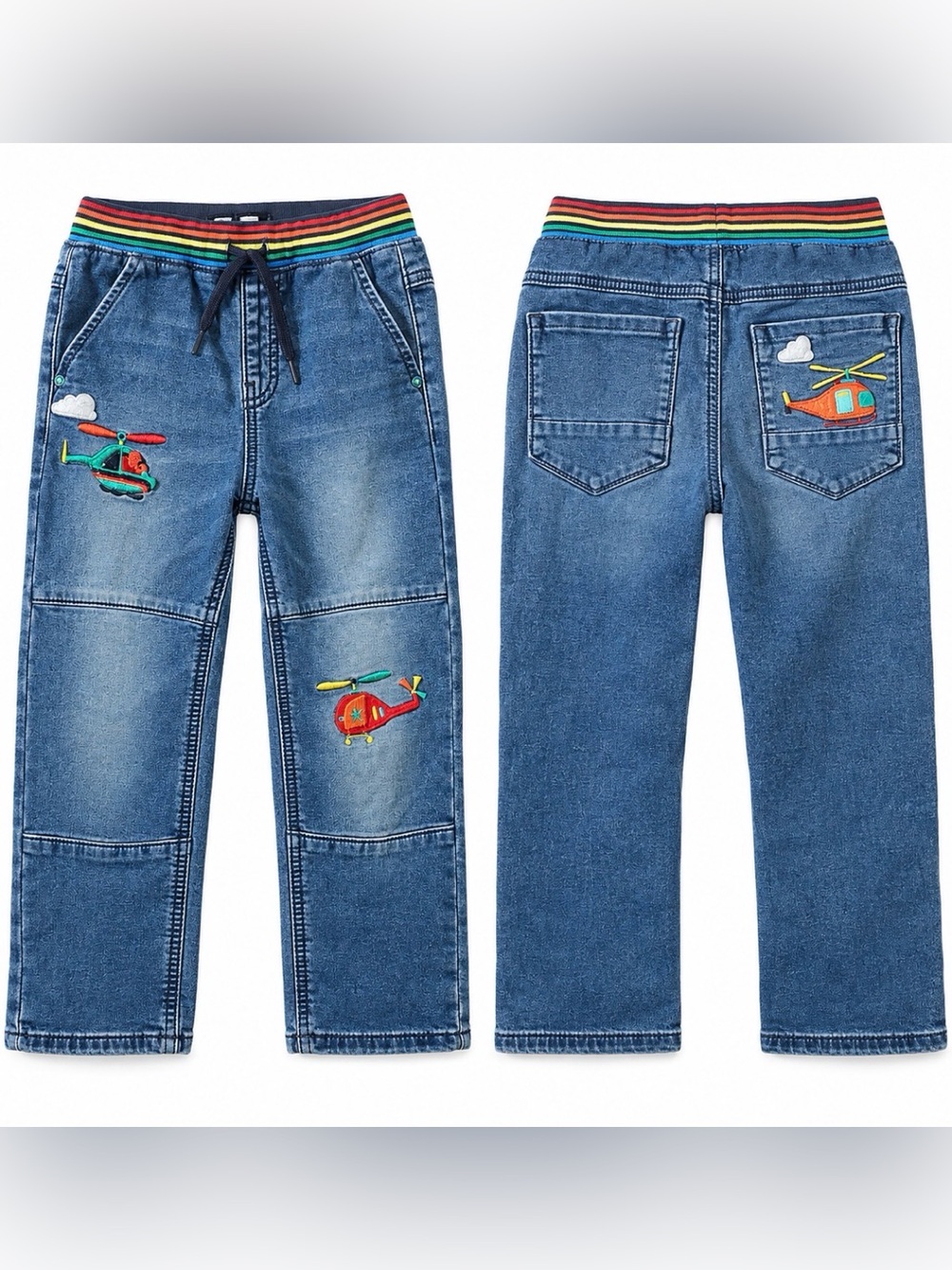 Next Kids Helicopter Embroidered Denim Jeans
